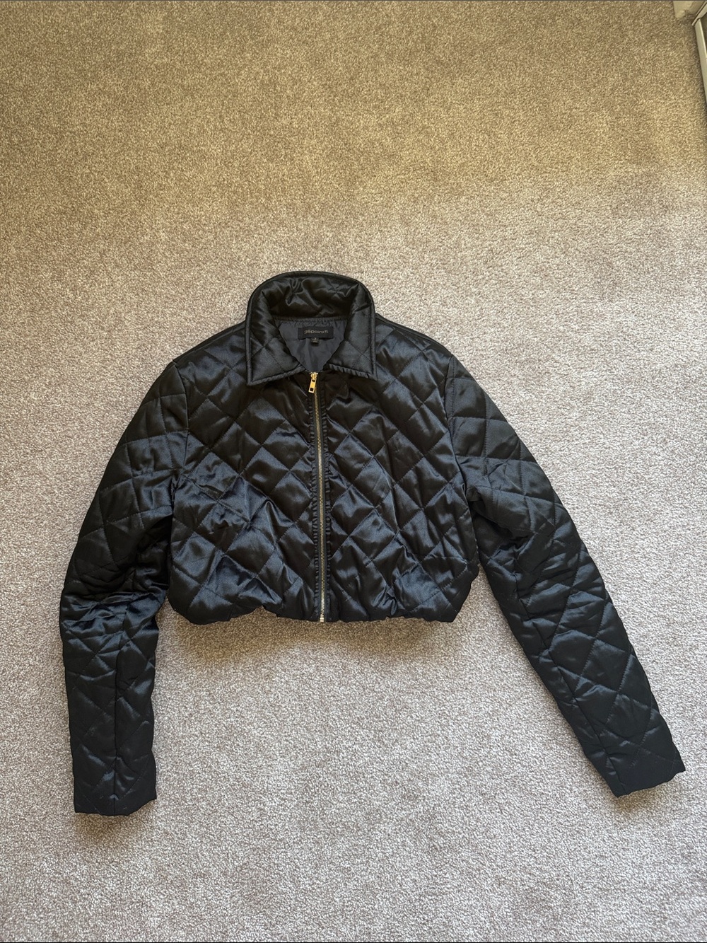 36Point5 Women’s Black Cropped Quilted Jacket Size S